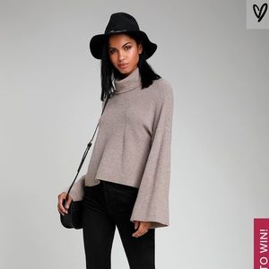 Lulus taupe knit turtleneck sweater